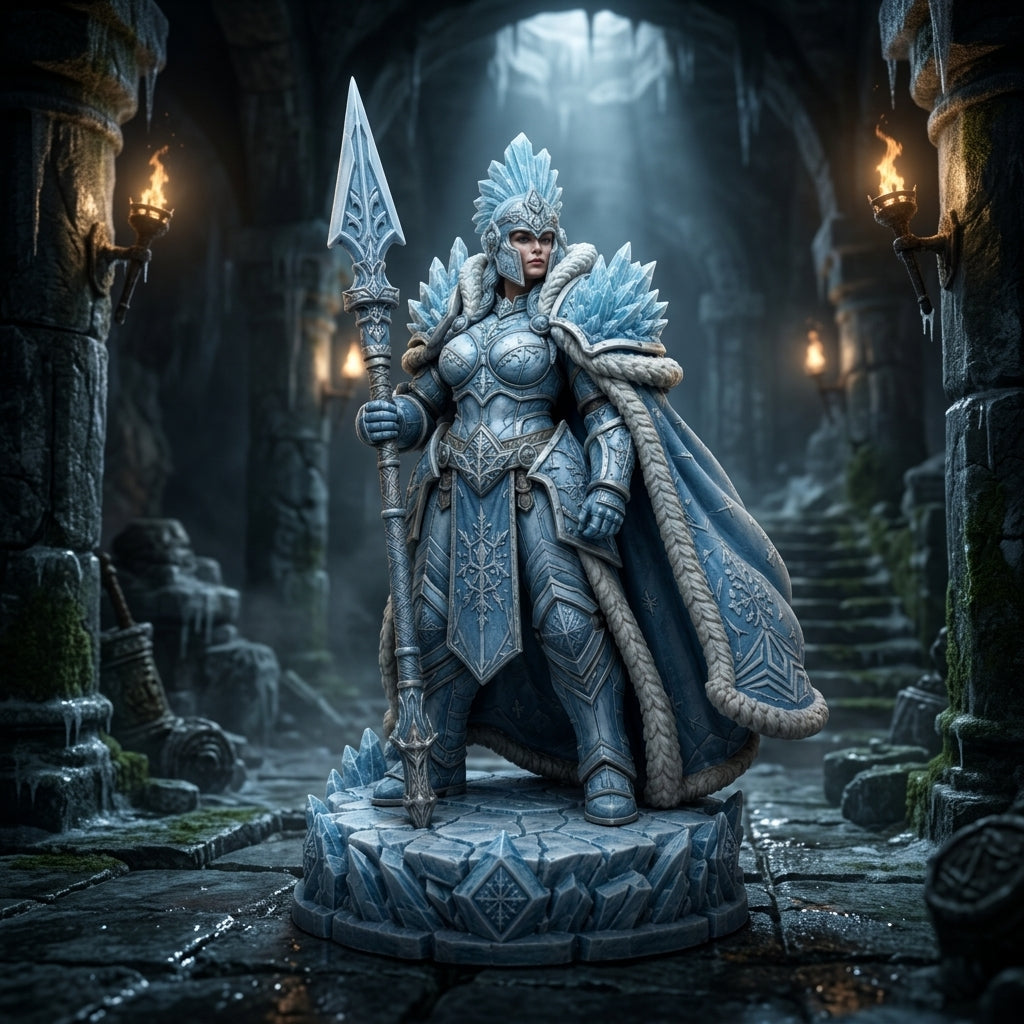 Frostpeak Ice Warden-Detailed Sculpt Miniature for RPG, Display & Collection