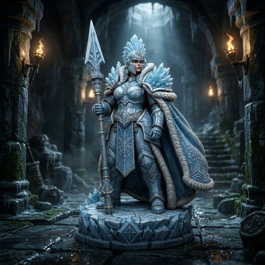 Frostpeak Ice Warden-Detailed Sculpt Miniature for RPG, Display & Collection