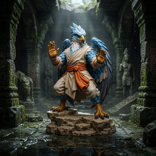 Galewing Aarakocra Monk-Detailed Sculpt Miniature for RPG, Display & Collection
