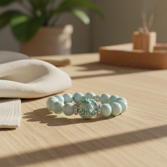 JuJuBit Hemimorphite Bracelet 12mm – Stone for Harmony & Balance