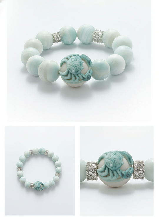 JuJuBit Hemimorphite Bracelet 12mm – Stone for Harmony & Balance