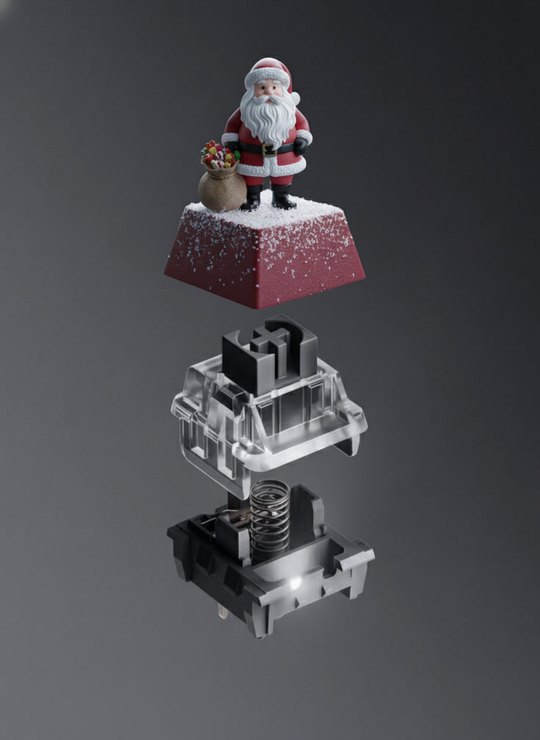 JuJuBit Christmas Classic Santa Artisan Keycap for Mechanical Keyboards