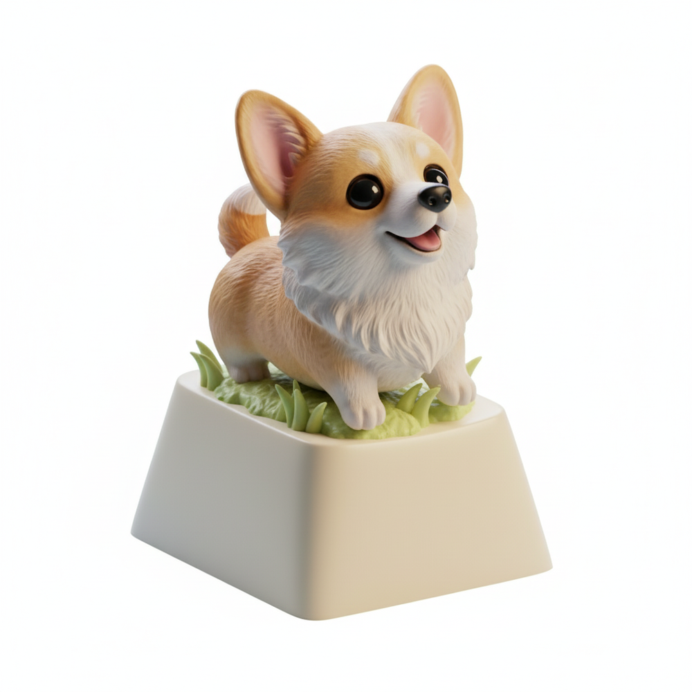 JuJuBit Custom Artisan Keycap for Mechanical Keyboards Corgi - Main Product Image
