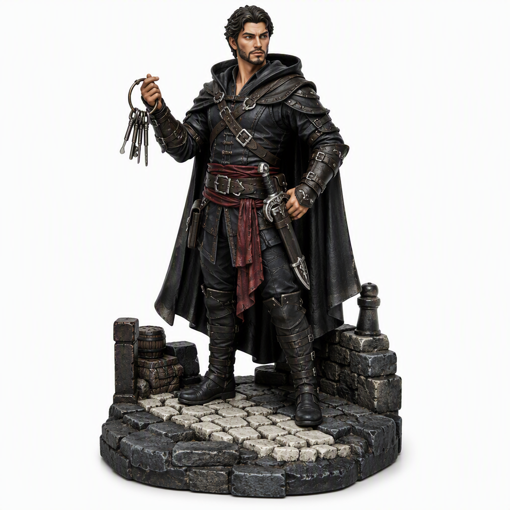 Shadowvein Rogue-Detailed Sculpt Miniature for RPG, Display & Collection