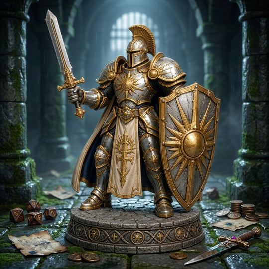 Goldenshield Oath Paladin-Detailed Sculpt Miniature for RPG, Display & Collection