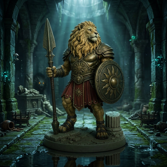 Goldmane Leonin Champion-Detailed Sculpt Miniature for RPG, Display &amp; Collection