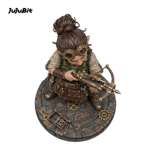 Top view of the gnome artificer miniature with goggles