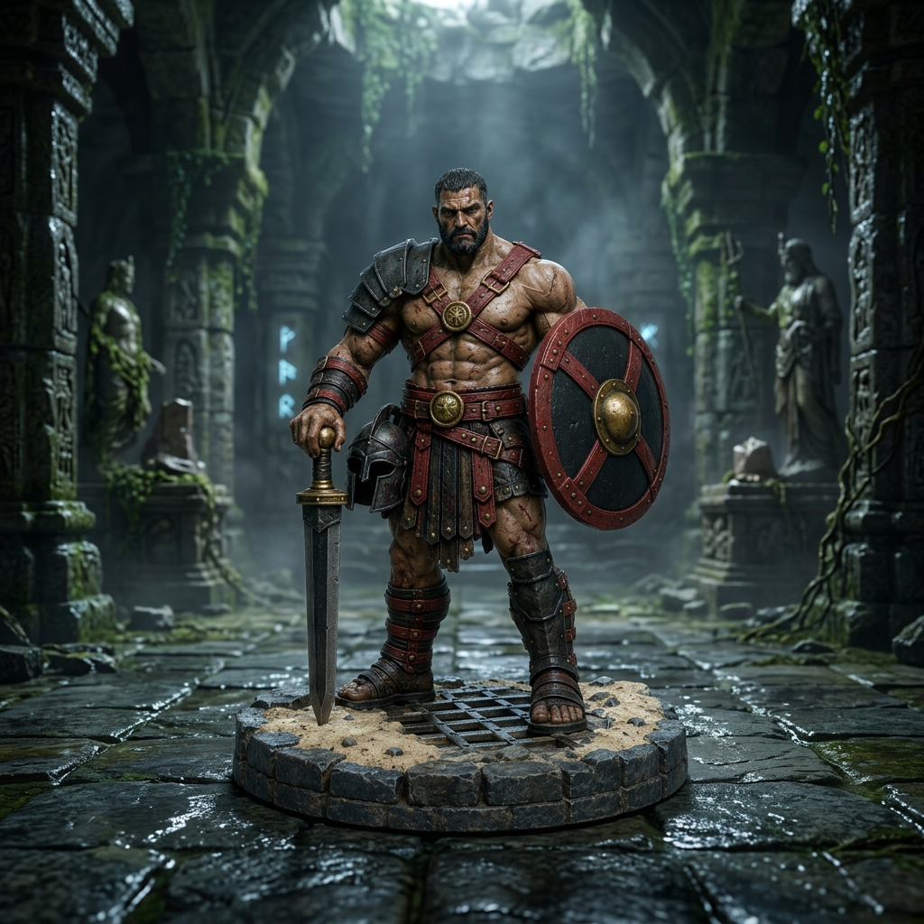 Gravebound Gladiator-Detailed Sculpt Miniature for RPG, Display & Collection