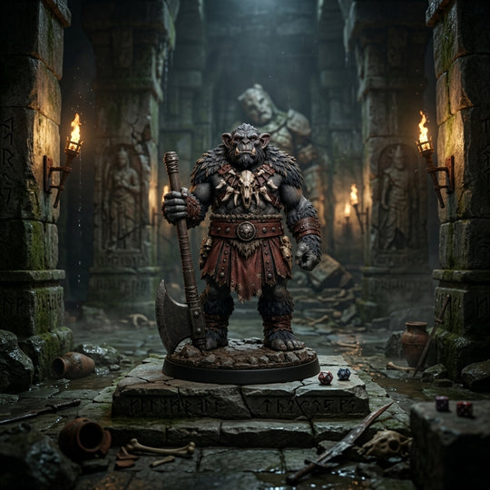 Grimtusk Bugbear Barbarian-Detailed Sculpt Miniature for RPG, Display & Collection