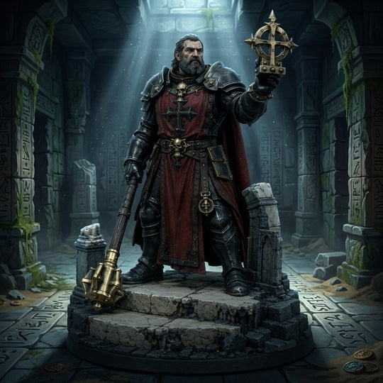Grimvigil Cleric-Detailed Sculpt Miniature for RPG, Display & Collection