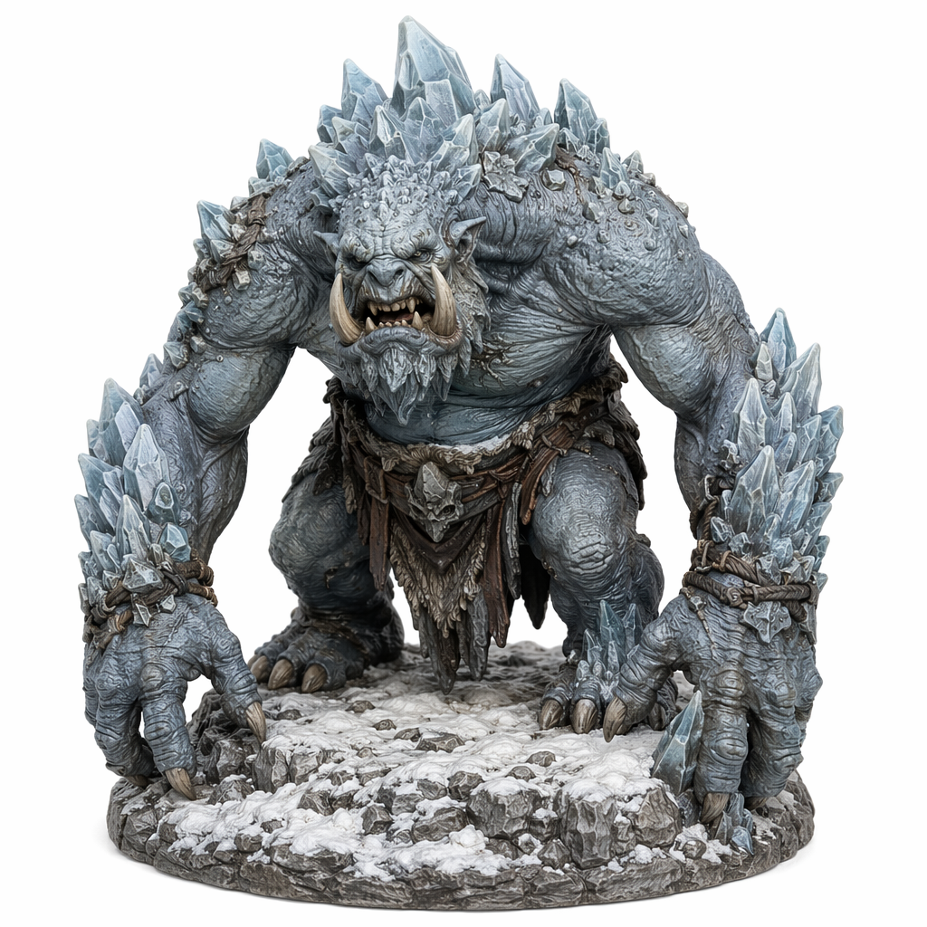 Rimefang Frost Troll-Detailed Sculpt Miniature for RPG, Display & Collection