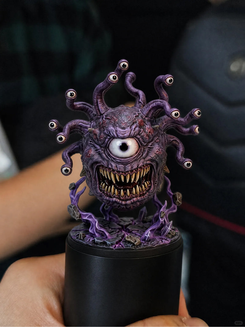Custom beholder monster figurine with multiple eye stalks - JuJuBit