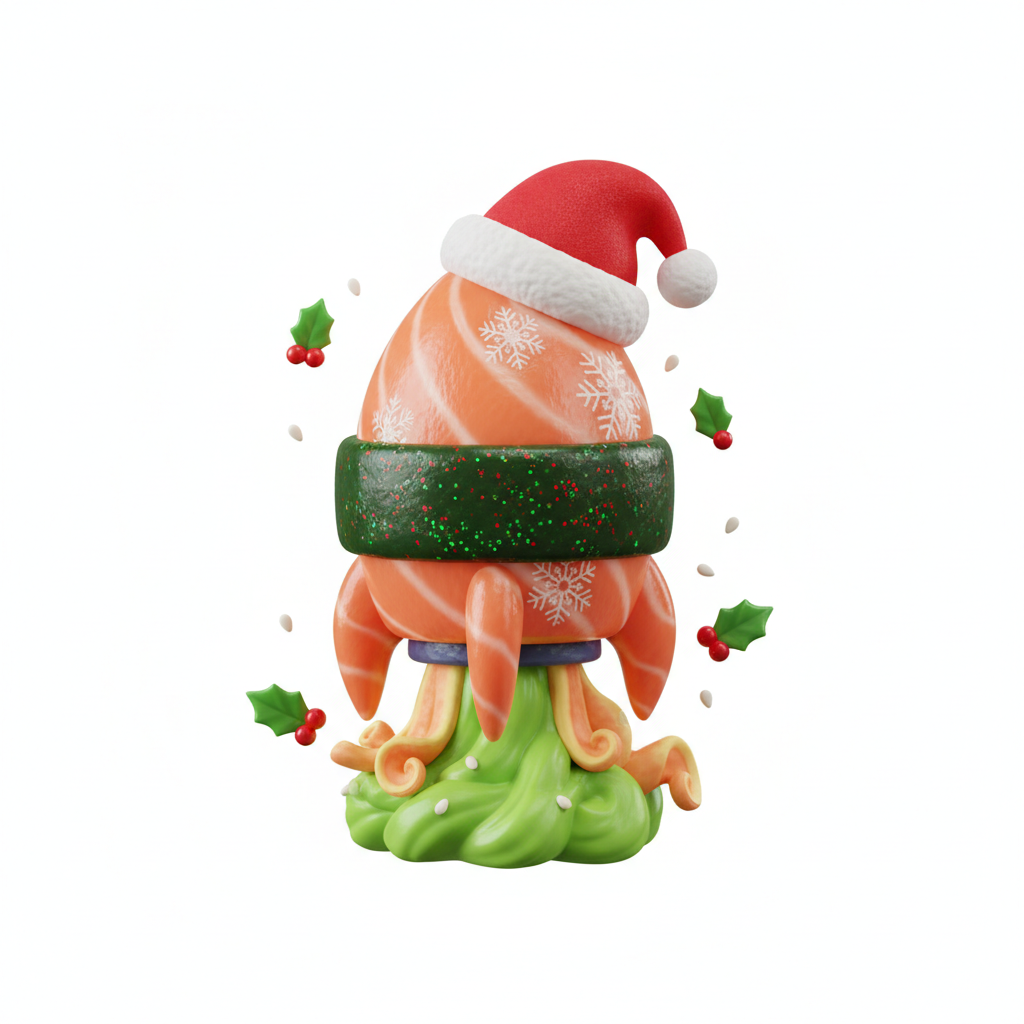 JuJuBit Snowglow Christmas Collectible Art Toy Yuletide Kernel