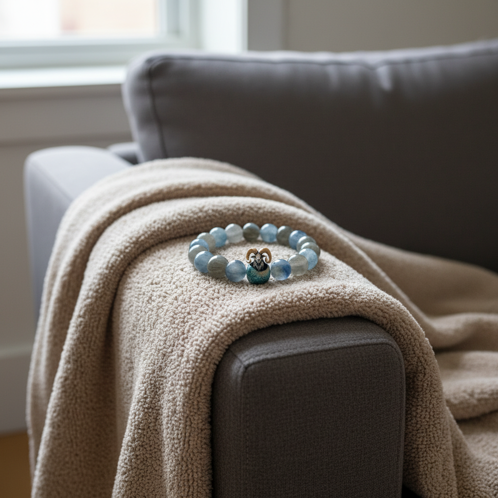 JuJuBit CAPRICORN Zodiac Series Grey Moonstone × Kyanite — Emotional Stability & Clear Expression Energy