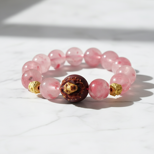 JuJuBit Pink Agate Bracelet 12mm – Stone for Love