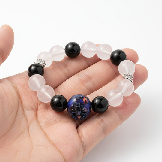 JuJuBit SCORPIO Zodiac Series Amethyst × Gold Obsidian — Emotional Grounding & Protection Energy