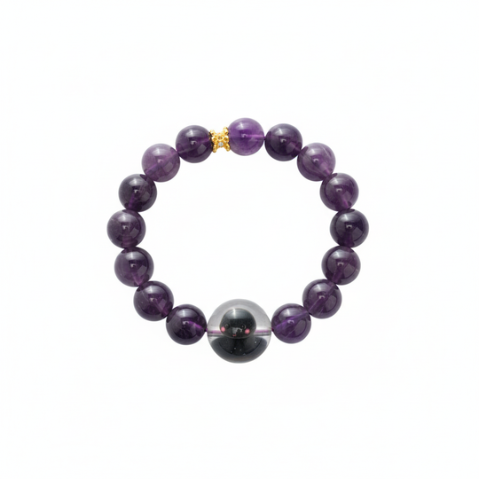 JuJuBit Amethyst Phantom Bracelet 10mm – Crystal for Meditation
