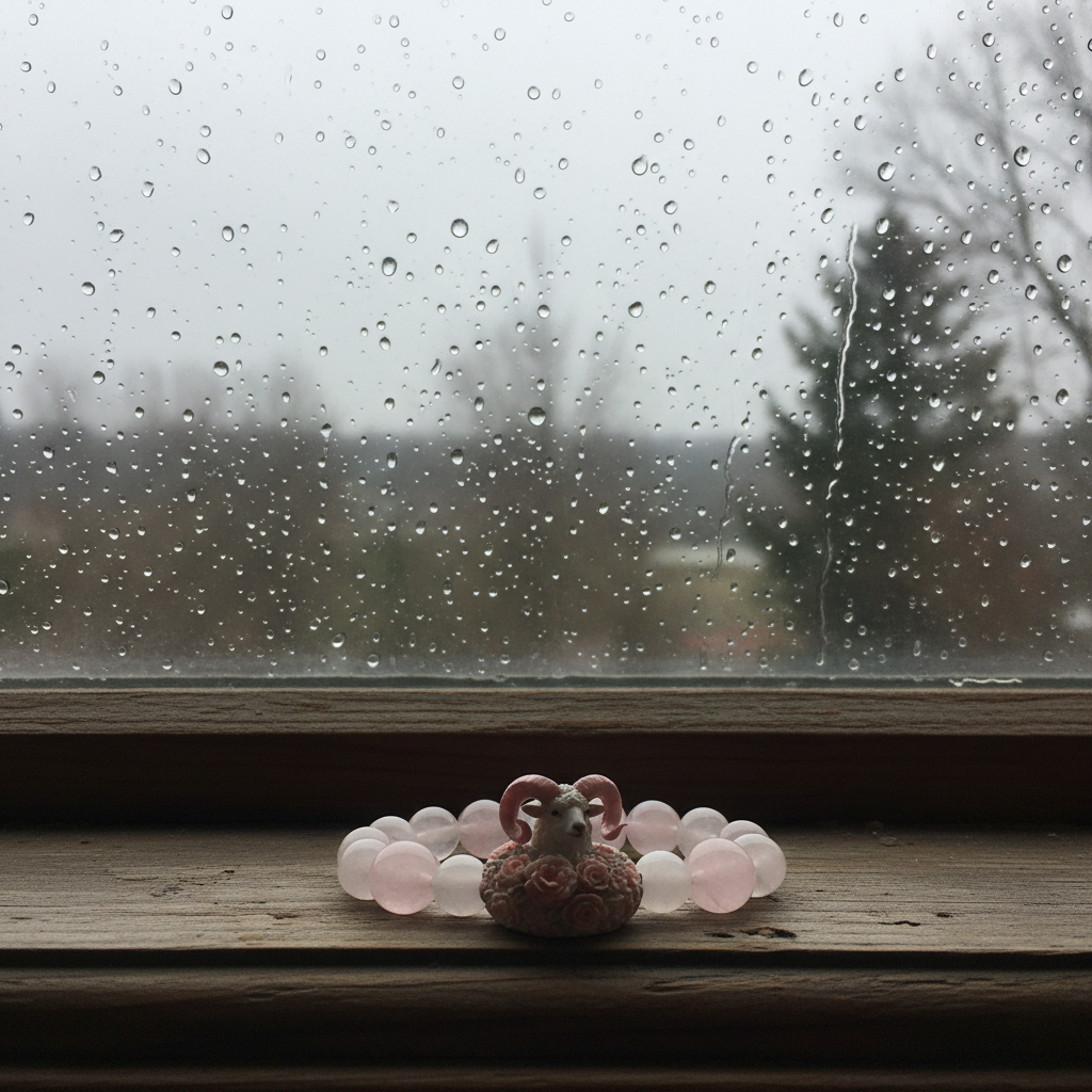 JuJuBit ARIES Zodiac Series White Phantom × Rose Quartz — Gentle Strength & Focused Action Energy