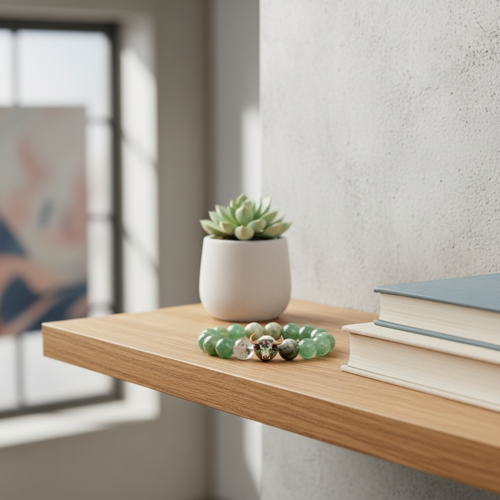 JuJuBit TAURUS Zodiac Series Seraphinite × Four-Season Phantom × Green Strawberry Quartz — Steady Growth & Abundance Energy