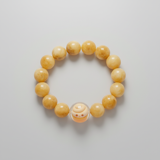 JuJuBit Caramel Yellow Crystal Bracelet 14mm – Stone for Vitality