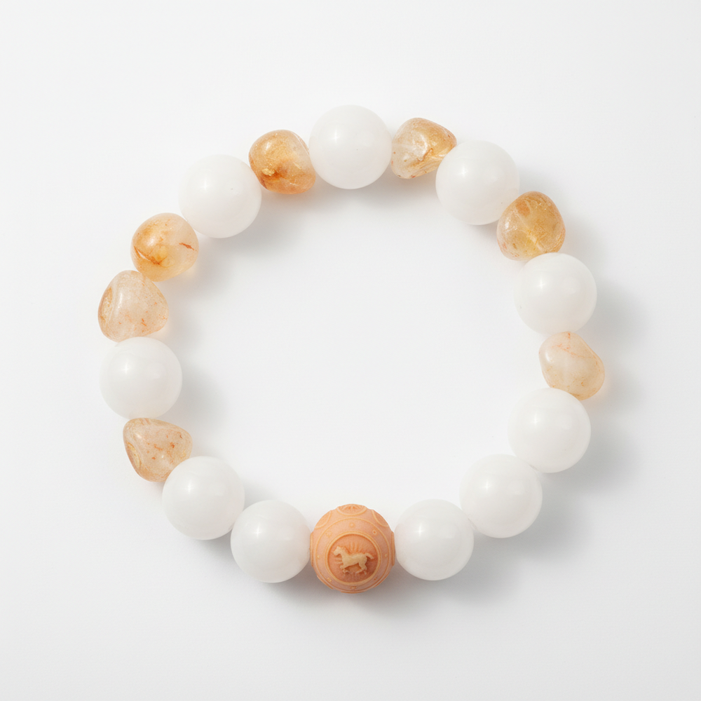 JuJuBit White Phantom × Golden Citrine - New Year Wealth & Momentum Energy - View 3