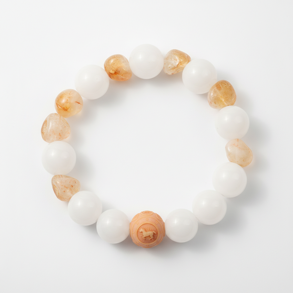 JuJuBit White Phantom × Golden Citrine — New Year Wealth & Momentum Energy