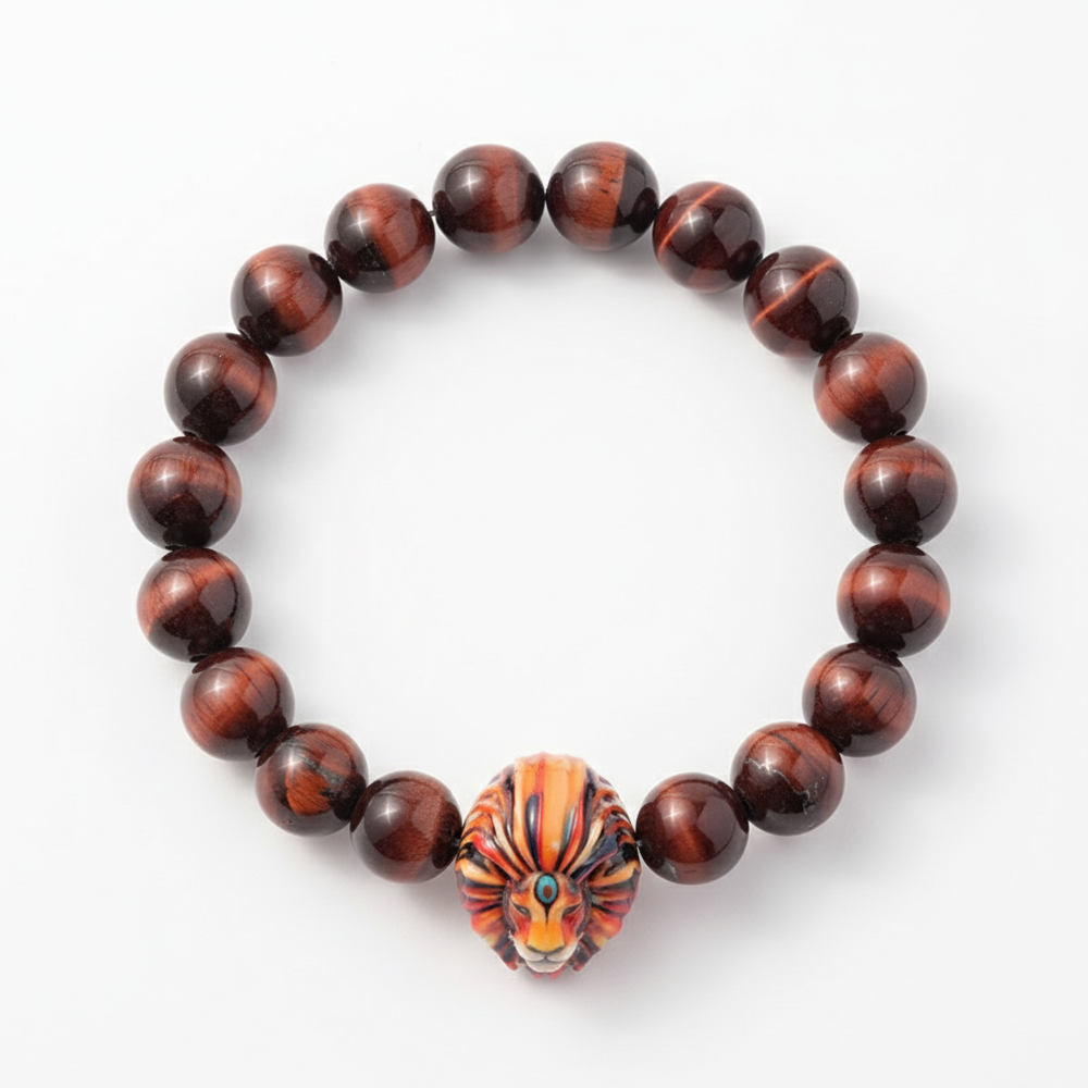 JuJuBit LEO Zodiac Series Garnet × Red Tiger Eye — Stable Power & Grounded Strength Energy