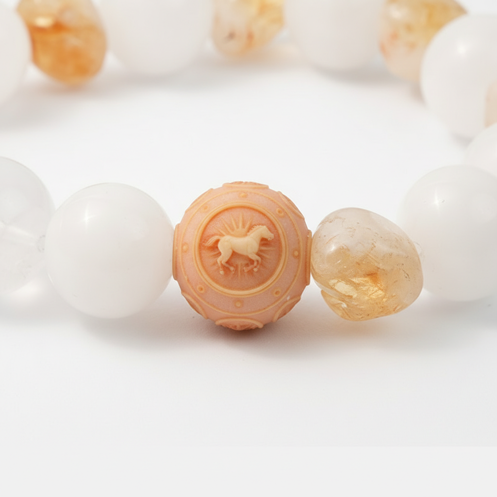JuJuBit White Phantom × Golden Citrine — New Year Wealth & Momentum Energy