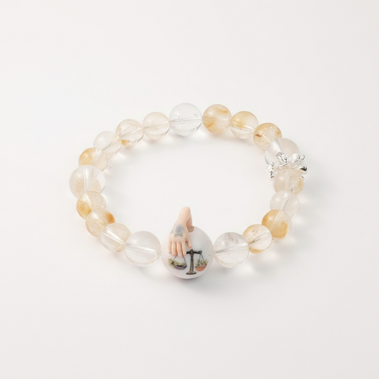 JuJuBit LIBRA Zodiac Series Citrine × Clear Quartz — Decisive Balance & Confident Choice Energy