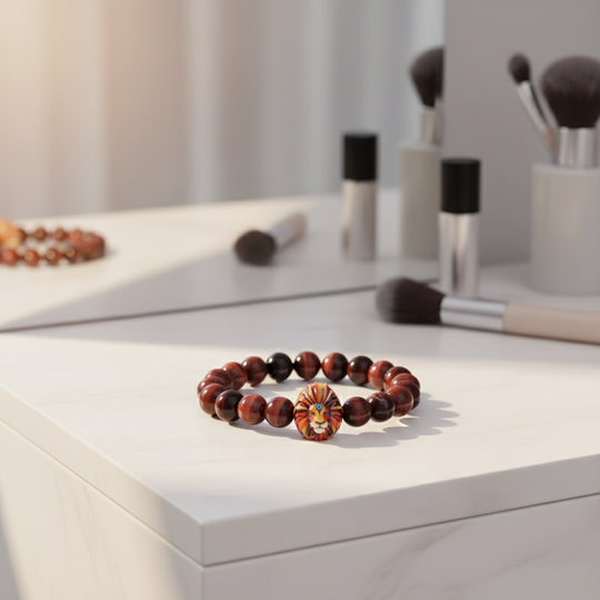 JuJuBit LEO Zodiac Series Garnet × Red Tiger Eye — Stable Power & Grounded Strength Energy