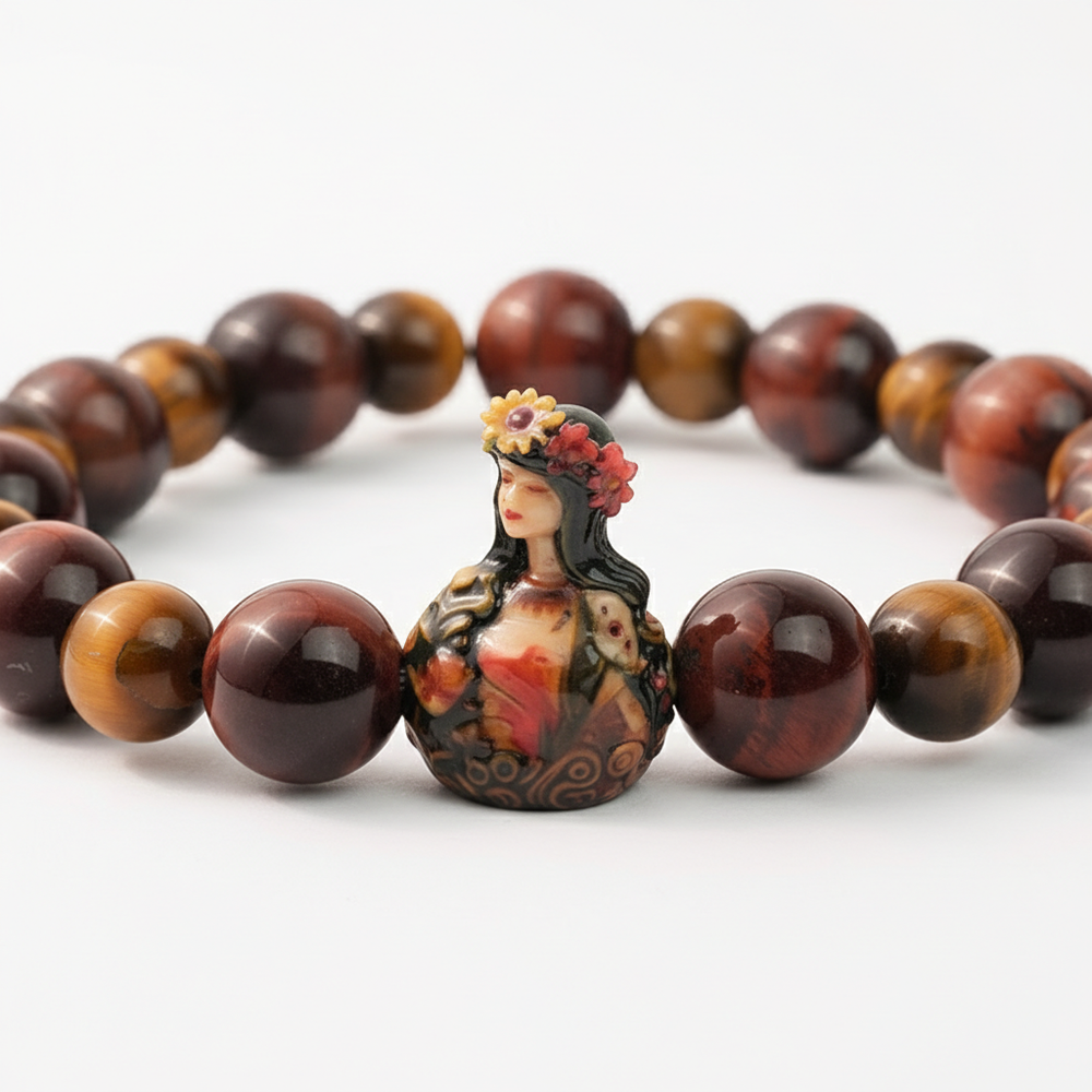 JuJuBit VIRGO Zodiac Series Red Tiger Eye × Yellow Tiger Eye — Decisive Action & Mental Clarity Energy