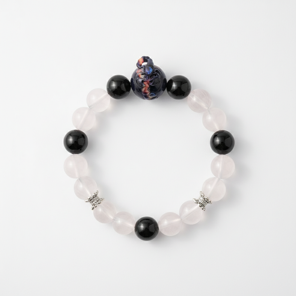 JuJuBit SCORPIO Zodiac Series Amethyst × Gold Obsidian — Emotional Grounding & Protection Energy