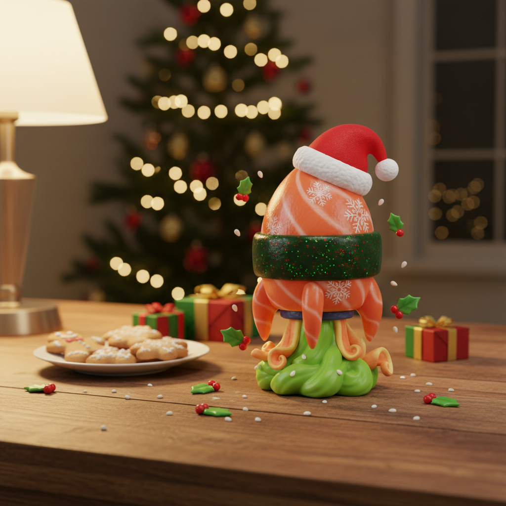 JuJuBit Snowglow Christmas Collectible Art Toy Yuletide Kernel