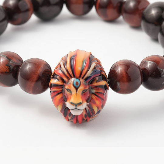 JuJuBit LEO Zodiac Series Garnet × Red Tiger Eye — Stable Power & Grounded Strength Energy