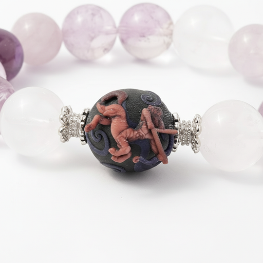 JuJuBit Amethyst × White Phantom — Sagittarius Direction & Grounded Growth Energy