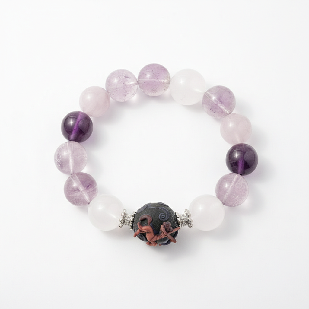 JuJuBit Amethyst × White Phantom — Sagittarius Direction & Grounded Growth Energy