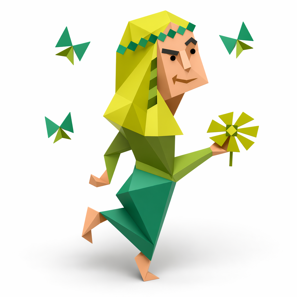 INFP personality art toy - The Mediator low poly 3D collectible figurine