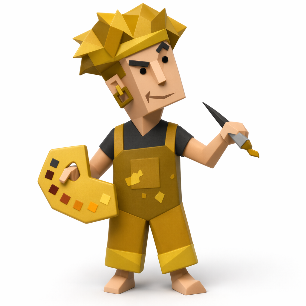 ISFP personality art toy - The Adventurer low poly 3D collectible figurine