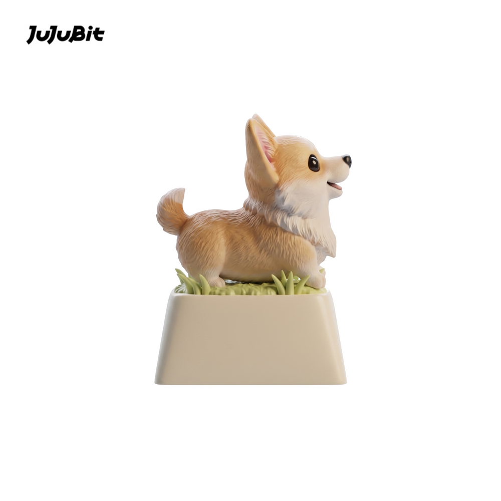 JuJuBit Custom Artisan Keycap for Mechanical Keyboards Corgi