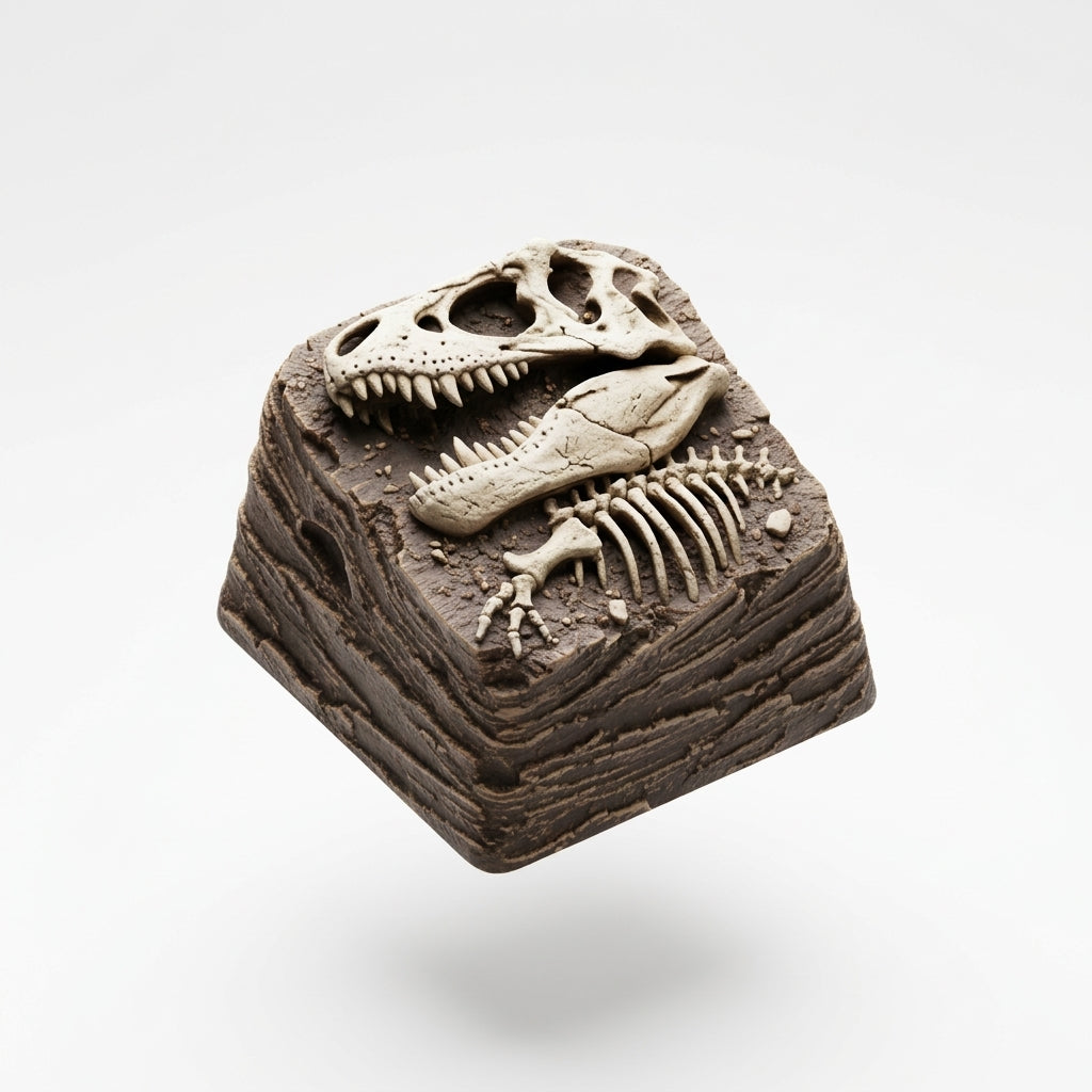 JuJuBit Custom Artisan Keycap for Mechanical Keyboards Fossil