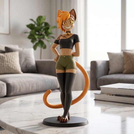 Mango Mischief Catgirl-Art Toy Anime Figure for Display & Collection