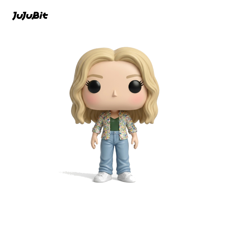 Blonde Woman with Floral Jacket - Mini Pop Funko-style collectible figurine - JuJuBit