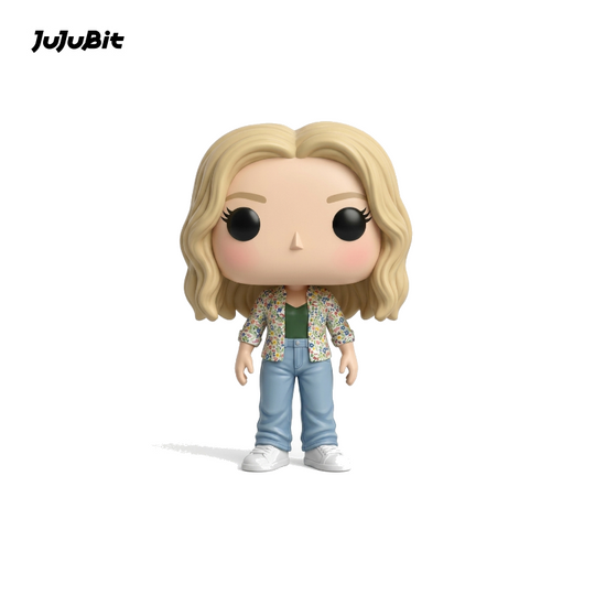 Blonde Woman with Floral Jacket - Mini Pop Funko-style collectible figurine - JuJuBit
