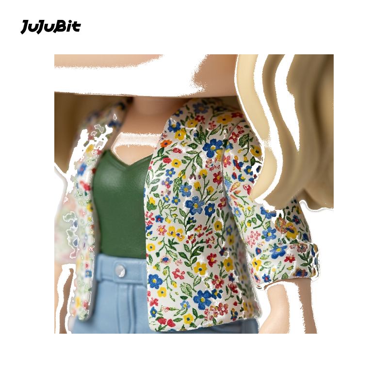 Blonde Woman with Floral Jacket - Mini Pop Funko-style collectible figurine - JuJuBit