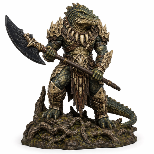 Scaleburn Lizardfolk Warlord-Detailed Sculpt Miniature for RPG, Display & Collection