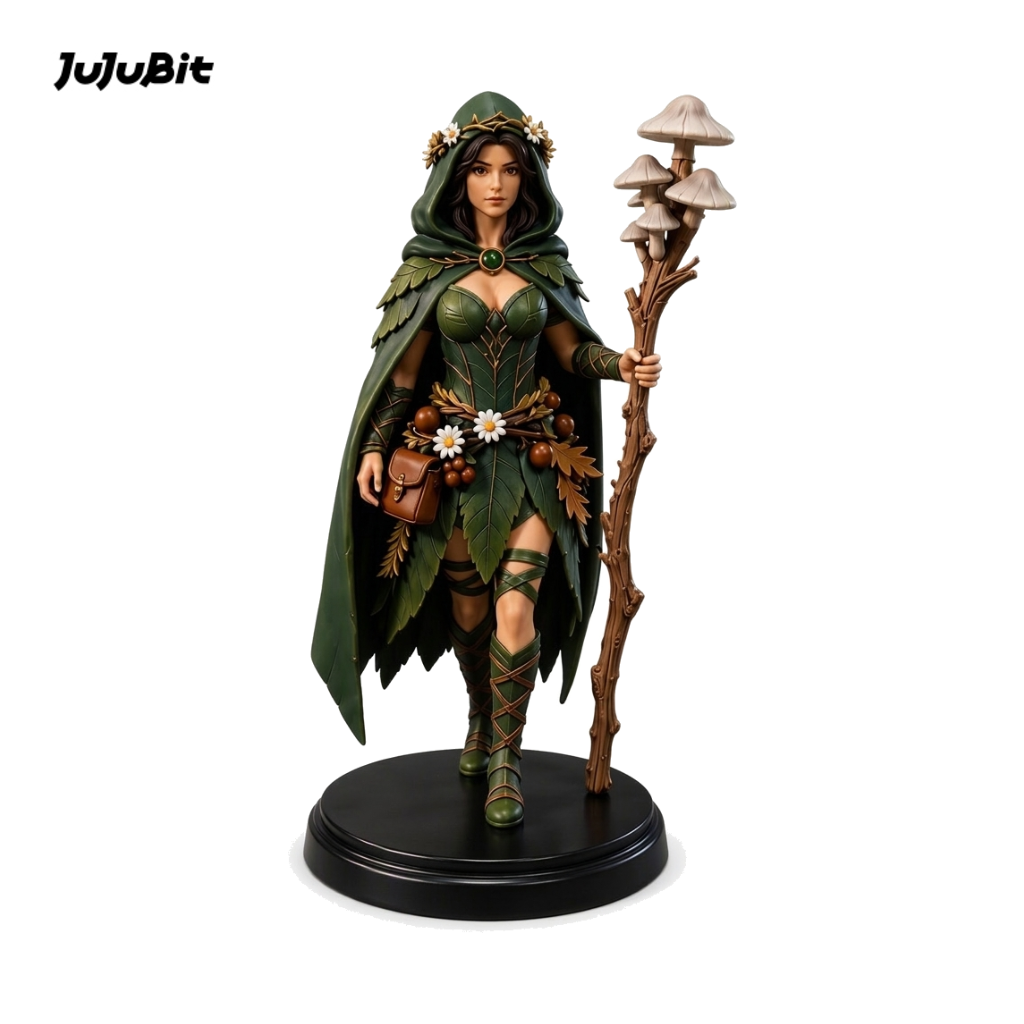 Mossveil Druid-Detailed Sculpt Miniature for RPG, Display & Collection