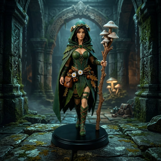 Mossveil Druid-Detailed Sculpt Miniature for RPG, Display & Collection