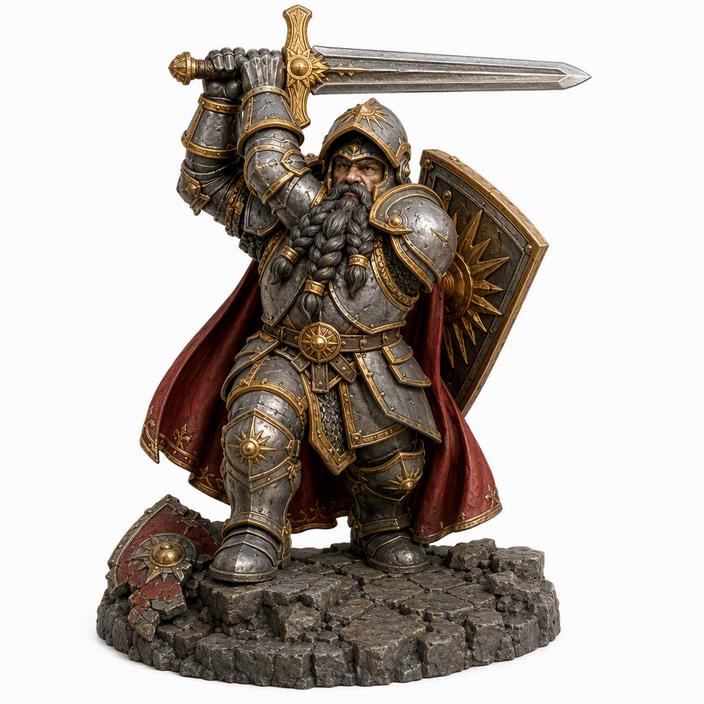 Dawnsword Crusader-Detailed Sculpt Miniature for RPG, Display & Collection