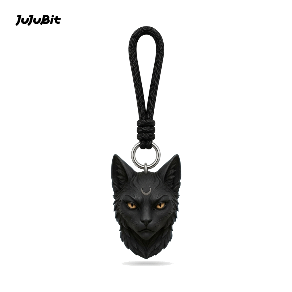 Mystic Black Cat Keychain