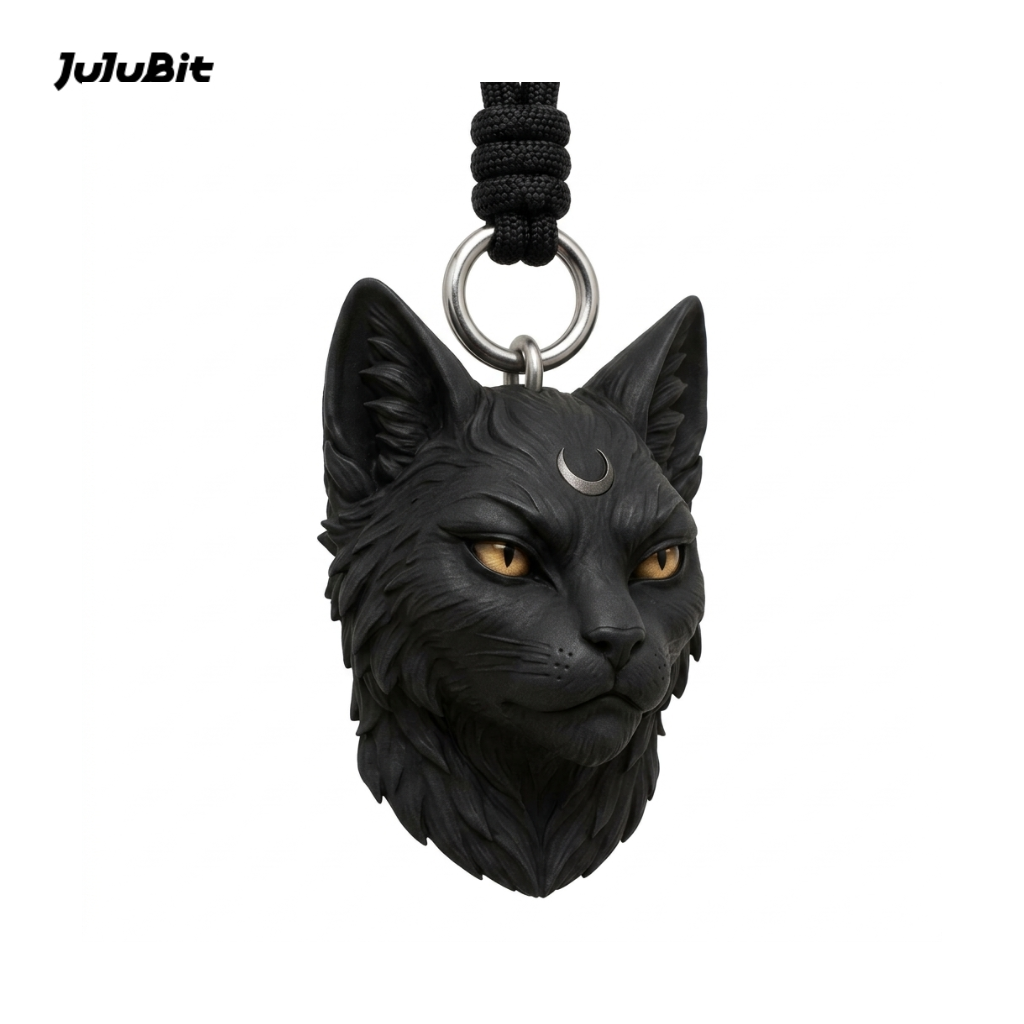 Mystic Black Cat Keychain